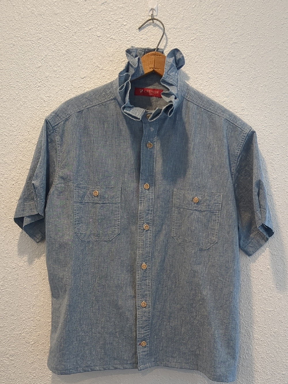 Viral Reworked Ruffled Collar D. Cremieux Light Weight Denim